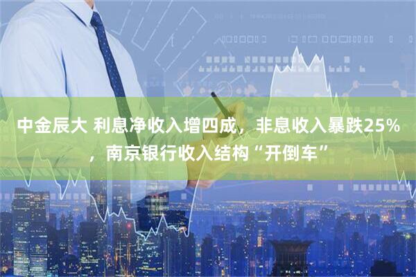 中金辰大 利息净收入增四成，非息收入暴跌25%，南京银行收入结构“开倒车”